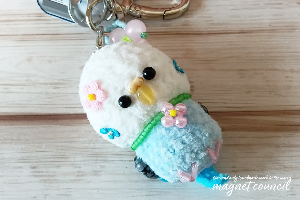 キーホルダー「ゆらりん♪セキセイインコちゃん」A