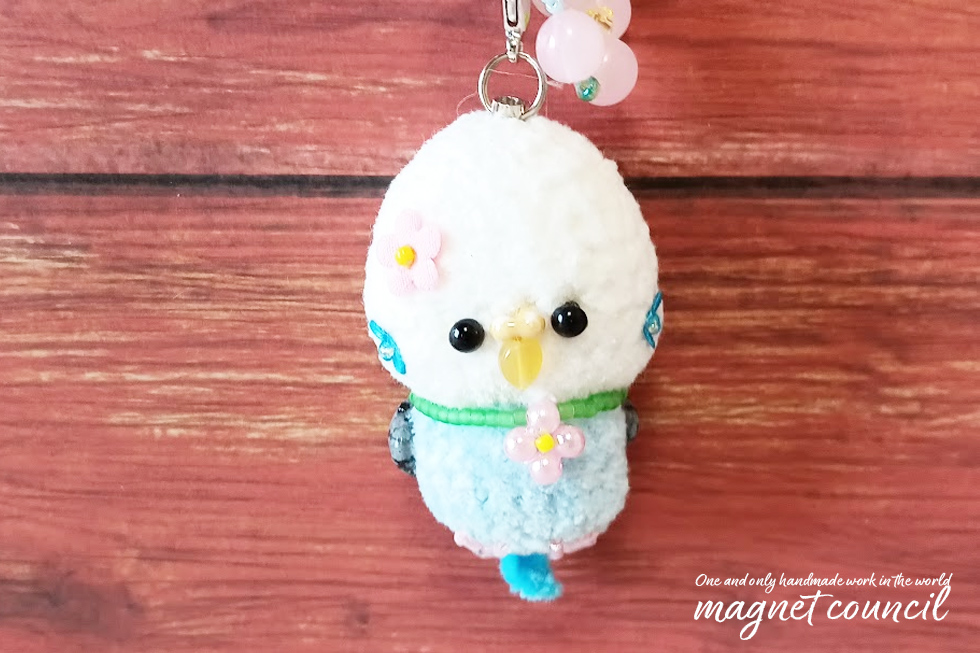 キーホルダー「ゆらりん♪セキセイインコちゃん」A