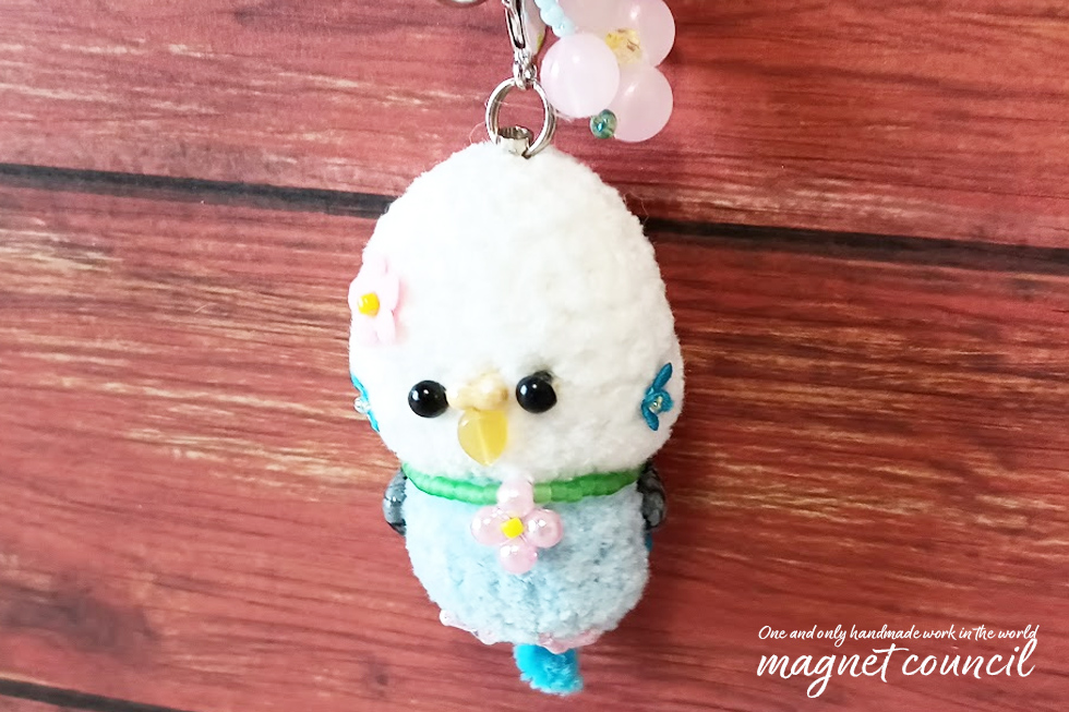 キーホルダー「ゆらりん♪セキセイインコちゃん」A