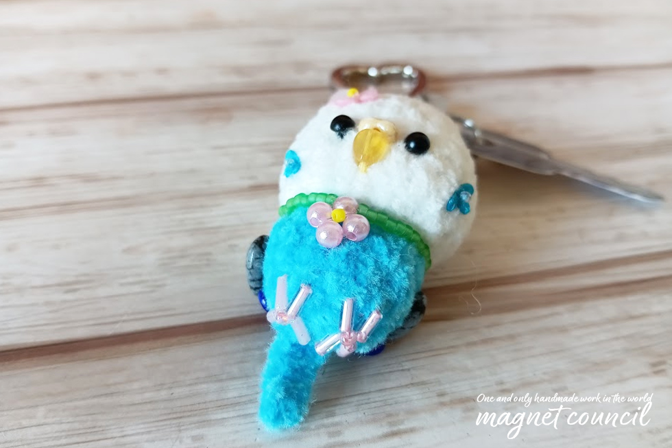 キーホルダー「ゆらりん♪セキセイインコちゃん」B