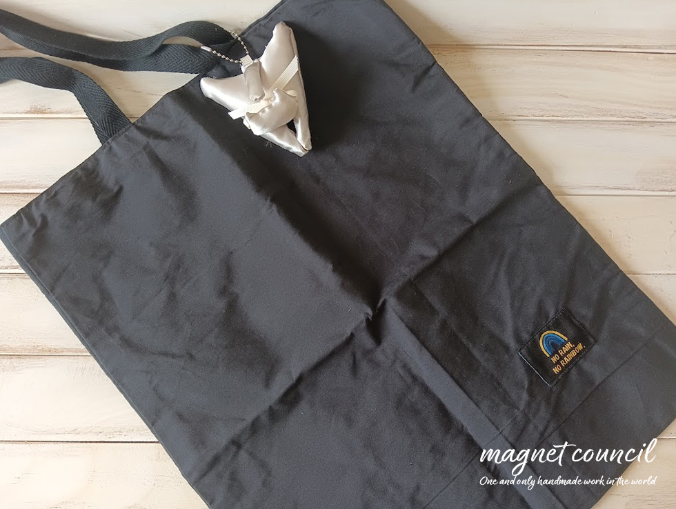 コットン手さげと洗たくバサミねこポールチェーン付き：B