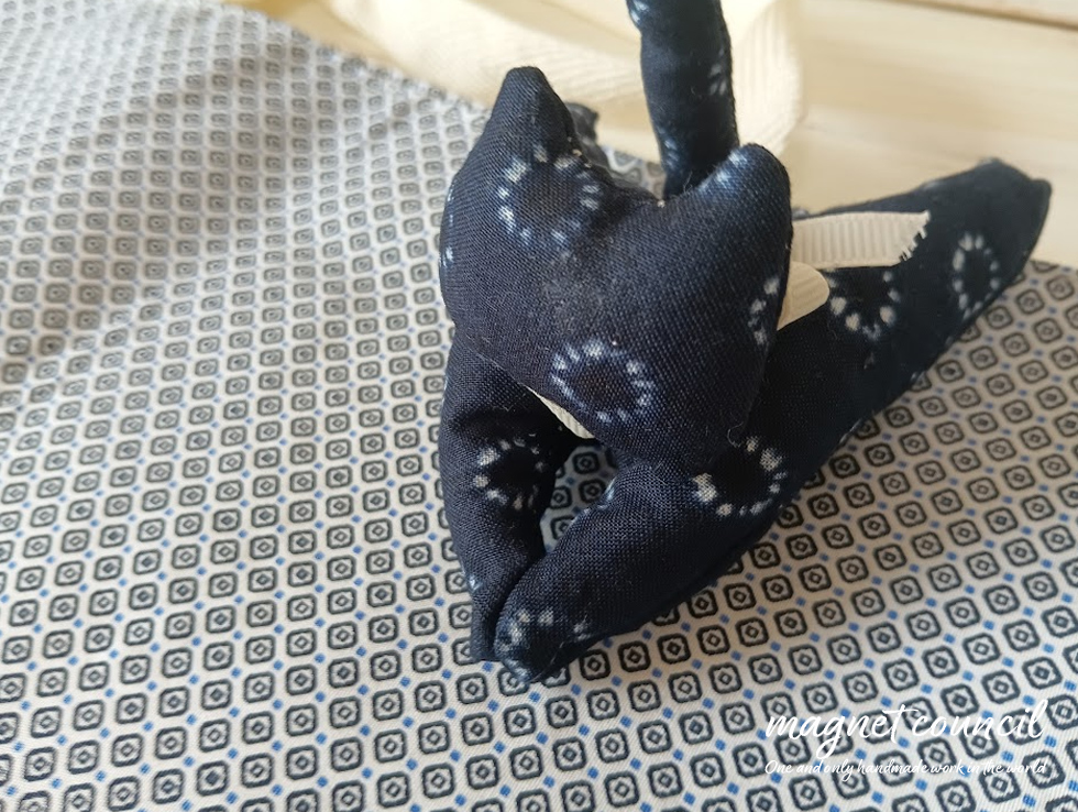 コットン手さげと洗たくバサミねこポールチェーン付き：C